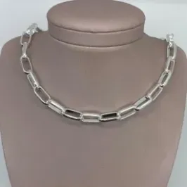 Chocker Cartier Grossa Elo 17x8mm - 45cm Prata