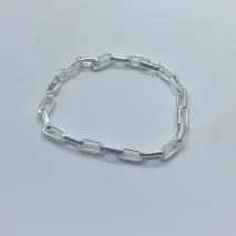 Pulseira Cartier Alongada 5x12mm Fecho Italiano 21cm Prata