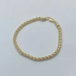 Pulseira de Corda Trançada 4mm Fecho Italiano 21 cm