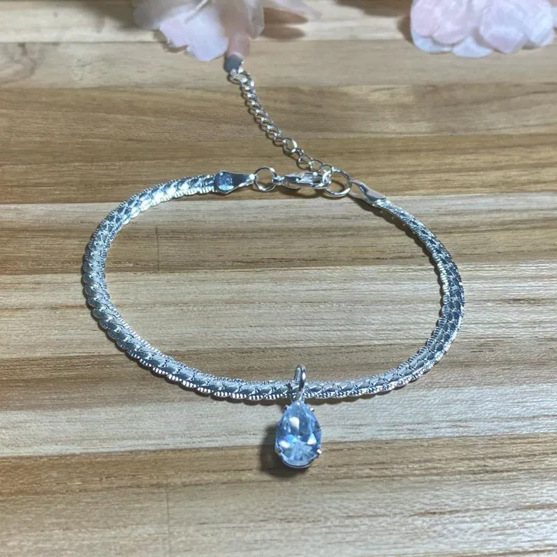 Pulseira Gota Zirconia Prata