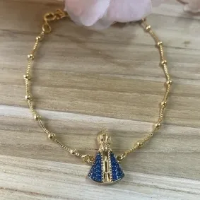 Pulseira Veneziana Bolas Nossa Senhora