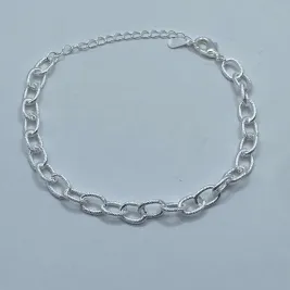 Pulseira Elo Oval Lixado Prata