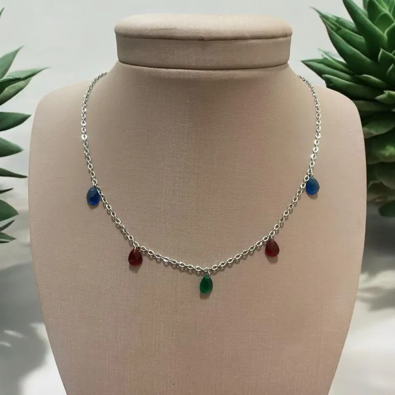 Chocker Pedras Coloridas Inox